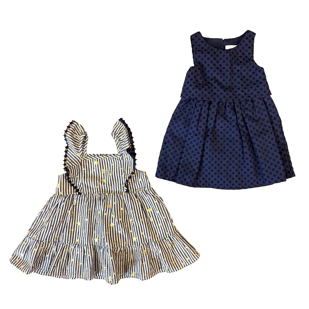 Toddler Baby Girl 12 Months Summer Clothes Dresses  Outfits Blue Gold Star Dot